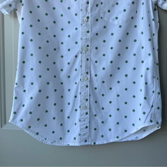 J.Crew Men’s Slim Fit Flex Shirt White Clover Embroidery St. Patrick’s Sz S - Picture 4 of 6
